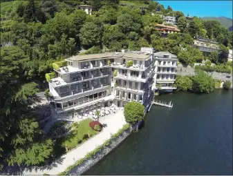  ?? PHOTO COURTESY OF LARIO HOTELS ?? Aerial view of Hotel Villa Flori