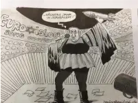  ?? (Twitter) ?? ‘NEXT YEAR in Jerusalem,’ the cartoon prime minister says, while holding a missile and dressed as Eurovision champion Netta Barzilai.