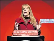  ??  ?? Angela Rayner at the conference: her speech was sold for cash