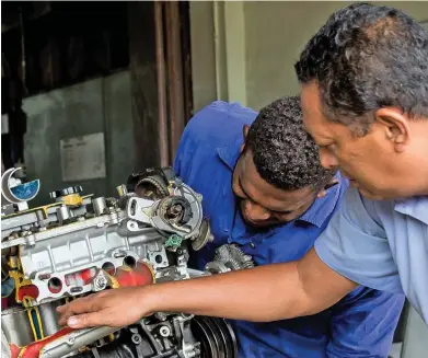  ?? Photo: Fiji National University ?? Fiji National University training officer conducting a class with a student.