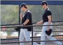  ?? SPORTS
KIM KLEMENT/USA TODAY ?? Yankees starting pitcher Gerrit Cole (above left, with Jordan Montgomery) is among players pushing for changes that make more teams competitiv­e as they think about looming labor negotiatio­ns.
