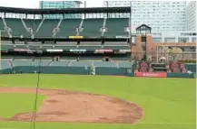  ?? KARL MERTON FERRON/BALTIMORE SUN ?? A view from the right field concourse at Camden Yards shows left field in April 2022.