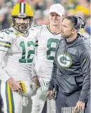  ??  ?? Green Bay QB Aaron Rodgers, left, and head coach Matt LaFleur, right.