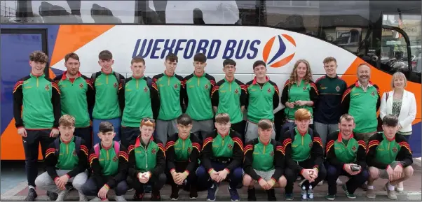  ??  ?? Students of the CBS Secondary School were ferried free of charge to Dublin Airport on Wednesday afternoon by Wexford Bus for the Zambia Immersion Trip with teachers Joe Ryan, Laura Cullen, Padraig Whitty, Paul Gannon and Lorene Crowley of Wexford Bus....