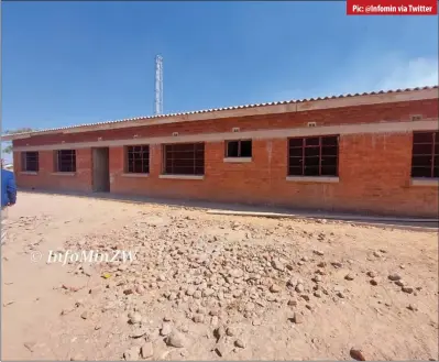  ?? ?? Pic: @Infomin via Twitter
A classroom block at Chana B Primary School in Mbizo, Kwekwe, is being built using devolution funds. One block with four classrooms and toilets was completed and is already in use.