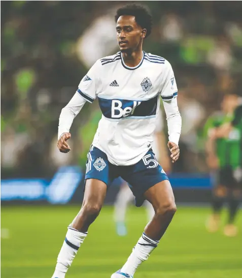  ?? JON HAIR/WHITECAPS FC ?? Ali Ahmed made his Vancouver Whitecaps debut on Saturday, the latest stop on a challengin­g soccer journey that has taught him about the game and also about life.