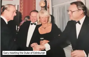  ??  ?? Gary meeting the Duke of Edinburgh