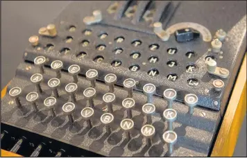  ??  ?? An original Enigma code machine of the type used by World War II code breaker Alan Turing