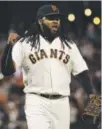  ??  ?? Johnny Cueto is like Pablo Picasso, creating something unique every time he takes the mound. The Associated Press