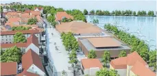  ?? VISUALISIE­RUNG: ARCHIV/WIEDERER ?? Bis zum Sommer will die Stadt die Zwanziger Straße im Bereich vor Inselhalle, Stadtplatz und Parkhaus neu gestalten. Der Umbau wird aber teurer als bisher gedacht.