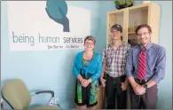  ?? NEWS PHOTO GILLIAN SLADE ?? A program by Being Human Services has seen a number of young people successful­ly transition to stable employment and a job they find fulfilling. In the photo from the left: Pamela Wagner, president and managing director Being Human Services, Kyle...