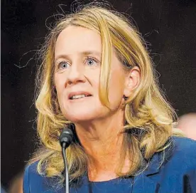  ?? EFE ?? Víctima. Blasey Ford había acusado aKavanaugh de abuso.