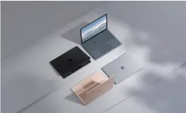  ??  ?? Color options on the Surface Laptop 4 include Matte Black, Platinum, Cobalt Blue, and Sandstone.