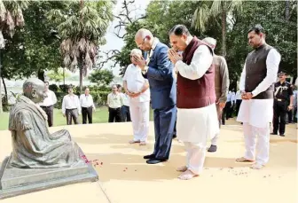  ??  ?? President Ram Nath Kovind visits Sabarmati Ashram during two-day Gujarat tour