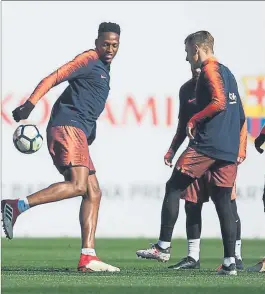  ?? FOTO: PERE PUNTÍ ?? Yerry Mina puede jugar hoy su primer partido como titular con el Barça