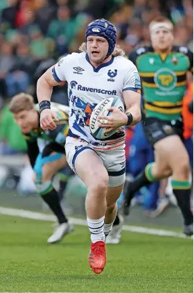  ?? ?? Harry Thacker in action for Bristol during Saturday’s game