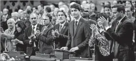  ?? SEAN KILPATRICK/THE CANADIAN PRESS ?? Prime Minister Justin Trudeau apologizes Tuesday on behalf of Canada for turning away Jewish refugees fleeing Germany in 1939, in the House of Commons in Ottawa, Ontario.