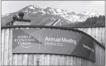  ?? AFP ?? Photo shows an event banner on the congress center ahead of the World Economic Forum (WEF) annual meeting in Davos.