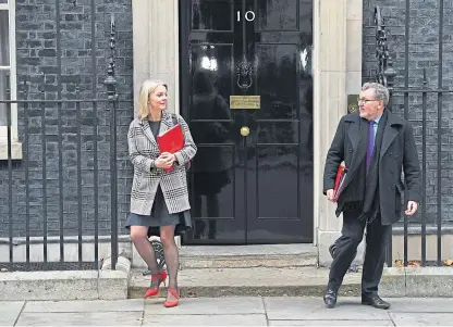  ?? Getty. ?? Chief Secretary to the Treasury Liz Truss and Scotland Secretary David Mundell leave No 10.