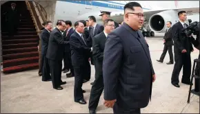 ?? TERENCE TAN//MCI FILE PHOTOGRAPH ?? Kim Jong Un, chairman of the Workers’ Party of Korea and chairman of the State Affairs Commission of the Democratic People’s Republic of Korea, arrives in Singapore on June 10 for a bilateral summit with U.S. President Donald Trump.