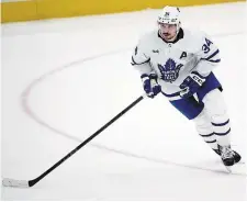  ?? NICK WASS THE ASSOCIATED PRESS FILE PHOTO ?? Toronto Maple Leafs centre Auston Matthews is on pace for 67 goals.