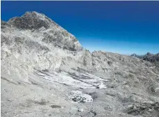  ??  ?? 2018: Das Foto entstand am vergangene­n Samstag. Experten gehen davon aus, dass der kleine Ferner bald verschwund­en sein wird.