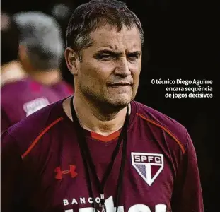  ?? Ronny Santos - 16.mar.18/folhapress ?? O técnico Diego Aguirre encara sequência de jogos decisivos