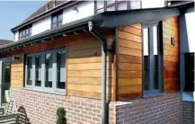  ??  ?? Top: This house features a mix of aluminium casement and fixed windows from Kloeber. Above: Timber flush casement windows, also by Kloeber