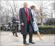  ?? PABLO MARTINEZ MONSIVAIS / AP ?? During his inaugurati­on weekend, President Donald Trump and his wife Melania attended service at St. John’s Episcopal Church in Washington. Trump has called himself a “religious person.”