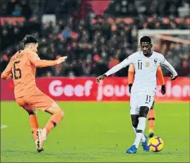  ?? EMMANUEL DUNAND / AFP ?? Ousmane Dembélé jugó los últimos 25 minutos ante Holanda