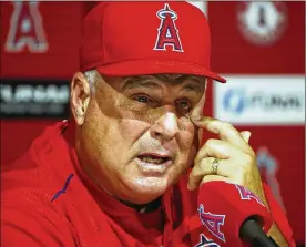  ?? KENT NISHIMURA / LOS ANGELES TIMES ?? Largely regarded as one of the best managers in baseball, Mike Scioscia departed the Los Angeles Angels after three straight losing seasons. A plethora of pitching problems and Albert Pujols’ albatross contract await his successor.