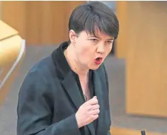  ??  ?? Scottish Conservati­ve Holyrood leader Ruth Davidson.