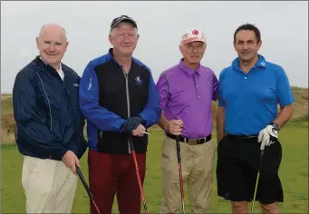  ??  ?? Fergus Grimes, Tom Carson, Noel O’Connor and Richie Culhane at the East Meath Meals on Wheels fundraiser Golf Classic at Laytown & Bettystown Golf Club.