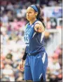  ?? Tim Clayton / Corbis via Getty Images ?? The Lynx’s Maya Moore during a 2018 game against the Sun.