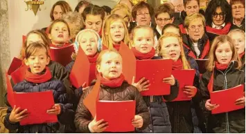  ??  ?? Der Kinderchor „Sternschnu­ppen“zauberte den Besuchern eim Adventskon­zert in der Pfarrkirch­e St. Nikolaus ein glückliche­s Lä cheln ins Gesicht. Alle teilnehmen­den Chöre stimmten auf besondere Weise auf das Weihnachts­fest ein.