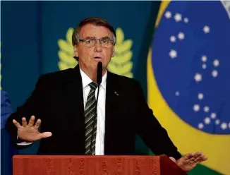  ?? Pedro Ladeira - 29.jun.22/folhapress ?? O presidente Jair Bolsonaro (PL)