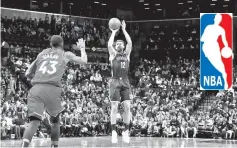  ??  ?? Joe Harris #12 of the Brooklyn Nets shoots the ball against theToronto Raptors at Barclays Center in New York City, New York. - AFP photo