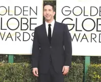  ?? (Mike Blake/Reuters) ?? ACTOR DAVID SCHWIMMER arrives at the 74th Annual Golden Globe Awards in Beverly Hills.