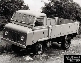  ??  ?? Land Rovers are getaway cars for 1963 Great Train Robbers including Ronnie Biggs Series IIB Forward Control replaces SIIA in 1967