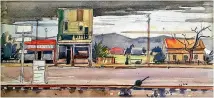  ??  ?? Main St East, Tetley’s painting of a forgotten age when rail ran through the middle of Palmerston North.