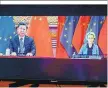  ?? ?? Xi Jinping und Ursula von der Leyen tagten auf Distanz