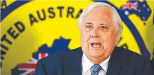  ?? ?? Clive Palmer’s United Australia Party is the biggest advertisin­g spender so far, with Advance Australia and independen­t candidate for Wentworth Allegra Spender not far behind. Pictures: Social media