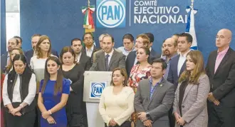  ??  ?? El Partido Acción Nacional, encabezado por Marko Cortés Mendoza, indicó que uno de sus objetivos es ser mayoría en la Cámara de Diputados en 2021.