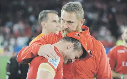  ?? Picture: Gallo Images ?? IN TEARS. The loss to the Crusaders in the Super Rugby final was a bitter pill to swallow for Lions captain Jaco Kriel.