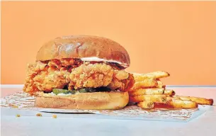  ?? POPEYES LOUISIANA KITCHEN VIA THE CANADIAN PRESS ?? Popeyes is expecting high demand for its fried chicken sandwich, which debuted Wednesday in the Edmonton area. The chain plans to expand the offering to Ontario and then nationally.