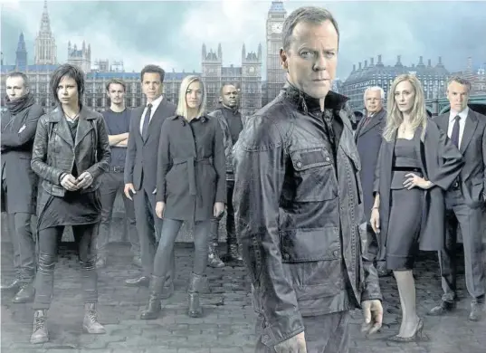  ?? Foto: Fox ?? Kiefer Sutherland encarnó al agente Jack Bauer durante ocho temporadas en las que le acompañaro­n algunos actores fijos.