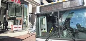  ?? JOSHUA A. BICKEL/COLUMBUS DISPATCH ?? A COTA bus sits parked outside the COTA Customer Experience Center in 2019 in Columbus.