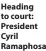  ??  ?? Heading to court: President Cyril Ramaphosa