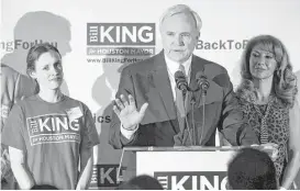  ?? Mark Mulligan / Houston Chronicle ?? Houston mayoral candidate Bill King promotes himself as a politicall­y independen­t businessma­n. Supporters of his campaign, however, include partisan groups such as the Kingwood Tea Party and Spring Branch Republican­s.