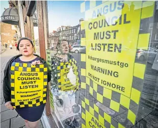  ?? Picture: Kris Miller. ?? Michelle Ingram of Highland Scene in Montrose organised the region-wide protest against Angus parking charges.